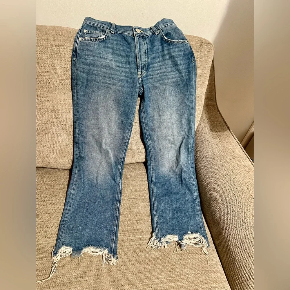 We The Free Free People‎ Jeans Button Fly Distressed Hem Size 25